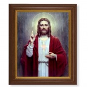 10 1/2" x 12 1/2" Walnut Finish Beveled Frame with 8" x 10" Chambers: Sacred Heart of Jesus Textured Art 10 1/2" x 12 1/2" Walnut Finish Beveled Frame with 8" x 10" Chambers: Sacred Heart of Jesus Textured Art