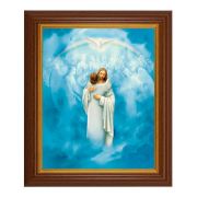 10 1/2" x 12 1/2" Walnut Finish Beveled Frame with 8" x 10" Christ Welcoming Home Textured Art