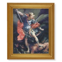 10" x 12" Gold Leaf Finish Beveled Frame with 8" x 10" Reni: St. Michael Textured Art