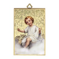 4" x 6" Gold Foil Baby Jesus Mosaic Plaque 4" x 6" Gold Foil Baby Jesus Mosaic Plaque