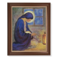 13 1/2" x 16 9/16" Walnut Finished Frame with 11" x 14" The Millenium Textured Art