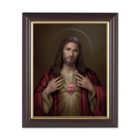 10" x 12" Walnut Frame with Gold Inside Lip and a 8" x 10" Simeone: Sacred Heart of Jesus Print 10" x 12" Walnut Frame with Gold Inside Lip and a 8" x 10" Simeone: Sacred Heart of Jesus Print