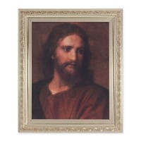 10" x 12" Ornate Silver Frame with a Hoffmann: Christ at 33 Print