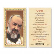 25pk - Prayer To Saint Pio  Gold Stamped Laminated Holy Card  Pk 25