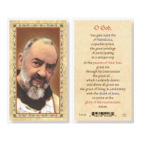 25pk - Prayer To Saint Pio  Gold Stamped Laminated Holy Card  Pk 25