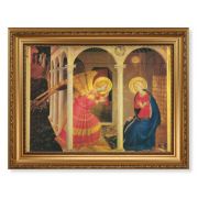15 1/2" x 19 1/2" Antique Gold Leaf Beveled Frame with Bead Inlay and 12" x 16" Angelico: The Annunciation Textured Art