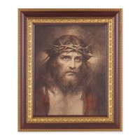 11 1/2" x 13 1/2" Cherry Frame with Gold Trim with an 8" x 10" Chambers: Ecce Homo Print