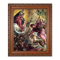 10" x 12" Ornate Wood Frame with an 8" x 10" Battle of Archangel St. Michael Print