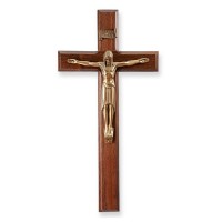 12" Walnut Cross With Museum Gold Corpus