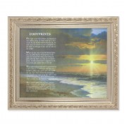 10" x 12" Ornate Silver Frame with a Footprints Print