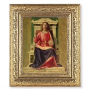 12 1/2" x 14 1/2" Ornate Gold Leaf Antique Frame with 8" x 10" King of Heaven Print