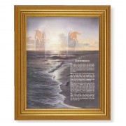 10" x 12" Gold Leaf Finish Beveled Frame with 8" x 10" FootprintsTextured Art