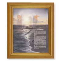 10" x 12" Gold Leaf Finish Beveled Frame with 8" x 10" FootprintsTextured Art