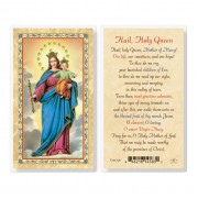 25pk - Hail Holy Queen Gold Stamped Laminated Holy Card  Pk 25