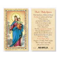 25pk - Hail Holy Queen Gold Stamped Laminated Holy Card  Pk 25