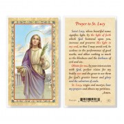 25pk - Prayer To Saint Lucy  Gold Stamped Laminated Holy Card  Pk 25