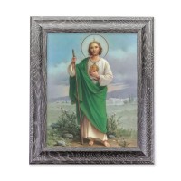 10 1/2" x 12 1/2" Grey Oak Finish Frame with an 8" x 10" Saint Jude Print