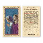 25pk - Consecration To Jesus Thru Mary  Gold Stamped Laminated Holy Card  Pk 25