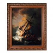 10" x 12" Ornate Wood Frame with an 8" x 10" Rembrandt: Storm on the Sea of Galilee Print