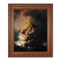 10" x 12" Ornate Wood Frame with an 8" x 10" Rembrandt: Storm on the Sea of Galilee Print