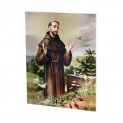 7 1/2" x 10" Saint Francis Gold Embossed Wood Plaque
