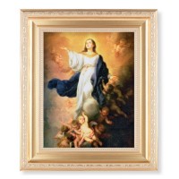 10 1/4" x 12 1/4" Satin Gold Frame with an 8" x 10" Immaculate Conception Print