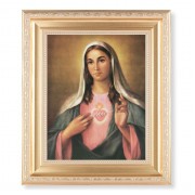 10 1/4" x 12 1/4" Satin Gold Frame with an 8" x 10" Immaculate Heart of Mary Print