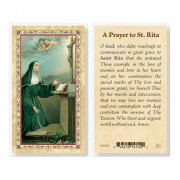 25pk - Prayer To Saint Rita Gold Stamped Laminated Holy Card  Pk 25
