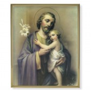 11" x 14" Gold Plaque Frame with a Saint Joseph Print