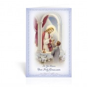 10pk - Cathedral Boy First Communion Greeting Card.  Sold in inc of 10
