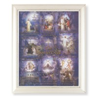 9 1/2" x 11 1/2" White Pearlescent Frame with an 8" x 10" Apostles' Creed Print