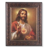 11 1/4" x 13 1/4" Art Deco Frame with an 8" x 10" The Sacred Heart of Jesus Print