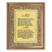 13 1/2" x 16 9/16" Gold Leaf Antique Finished Frame with 11" x 14" The Peace Prayer Textured Art