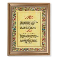13 1/2" x 16 9/16" Gold Leaf Antique Finished Frame with 11" x 14" The Peace Prayer Textured Art