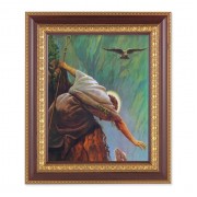 11 1/2" x 13 1/2" Cherry Frame with Gold Trim with an 8" x 10" Hook: The Lost Sheep Print