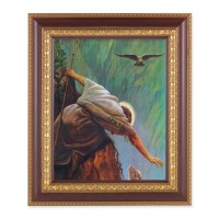 11 1/2" x 13 1/2" Cherry Frame with Gold Trim with an 8" x 10" Hook: The Lost Sheep Print