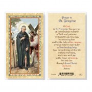 25pk - Prayer To Saint Peregrine Gold Stamped Laminated Holy Card  Pk 25