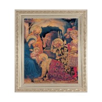 10" x 12" Ornate Silver Frame with a Gentile da Fabriano: Adoration of the Magi Print