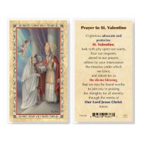 25pk - Saint Valentine Day  Gold Stamped Laminated Holy Card  Pk 25
