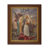10 1/2" x 12 1/2" Walnut Finish Beveled Frame with 8" x 10" St. Joseph "Terror of Demons" Textured Art 10 1/2" x 12 1/2" Walnut Finish Beveled Frame with 8" x 10" St. Joseph "Terror of Demons" Textured Art