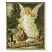 8" x 10" Gold Plaque Frame with a Guardian Angel Print