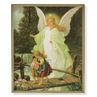 8" x 10" Gold Plaque Frame with a Guardian Angel Print 8" x 10" Gold Plaque Frame with a Guardian Angel Print