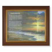 10 1/2" x 12 1/2" Walnut Finish Beveled Frame with 8" x 10" Footprints Textured Art 10 1/2" x 12 1/2" Walnut Finish Beveled Frame with 8" x 10" Footprints Textured Art