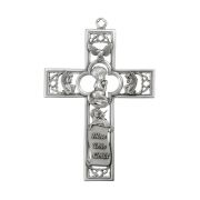 6" x 4 1/4" Cathedral Touch Cross with Praying Boy in Genuine Pewter