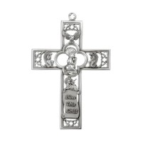 6" x 4 1/4" Cathedral Touch Cross with Praying Boy in Genuine Pewter