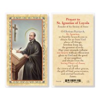 25pk - Saint Ignatius Loyola  Gold Stamped Laminated Holy Card  Pk 25