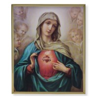 11" x 14" Gold Plaque Frame with a Immaculate Heart of Mary Print