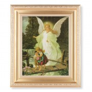 10 1/4" x 12 1/4" Satin Gold Frame with an 8" x 10" Guardian Angel Print