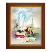 10 1/2" x 12 1/2" Walnut Finish Beveled Frame with 8" x 10" Our Lady of Fatima Textured Art 10 1/2" x 12 1/2" Walnut Finish Beveled Frame with 8" x 10" Our Lady of Fatima Textured Art