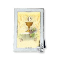 White Pearlized Communion Boy with Chalice Photo Frame White Pearlized Communion Boy with Chalice Photo Frame